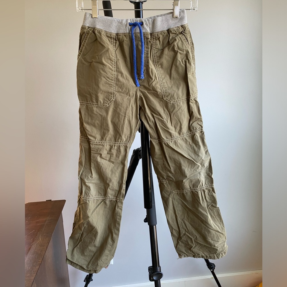 Mini Boden Dark green/beige pants lined with red